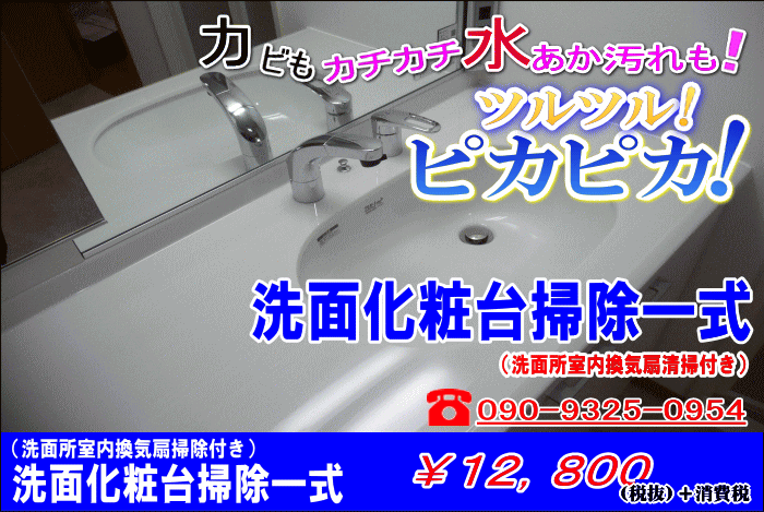 川崎横浜洗面化粧台掃除、ハウスクリーニング、網戸、サッシ